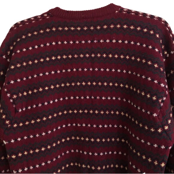 JG Hook 100% Wool Cardigan Sweater Womens Size M VTG 70s Birdseye Burgundy FLAWS - Picture 8 of 16